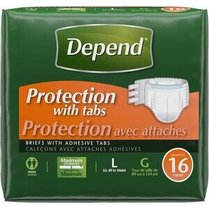 Depend Fresh Protection 16 Briefs With Tabs - NEW